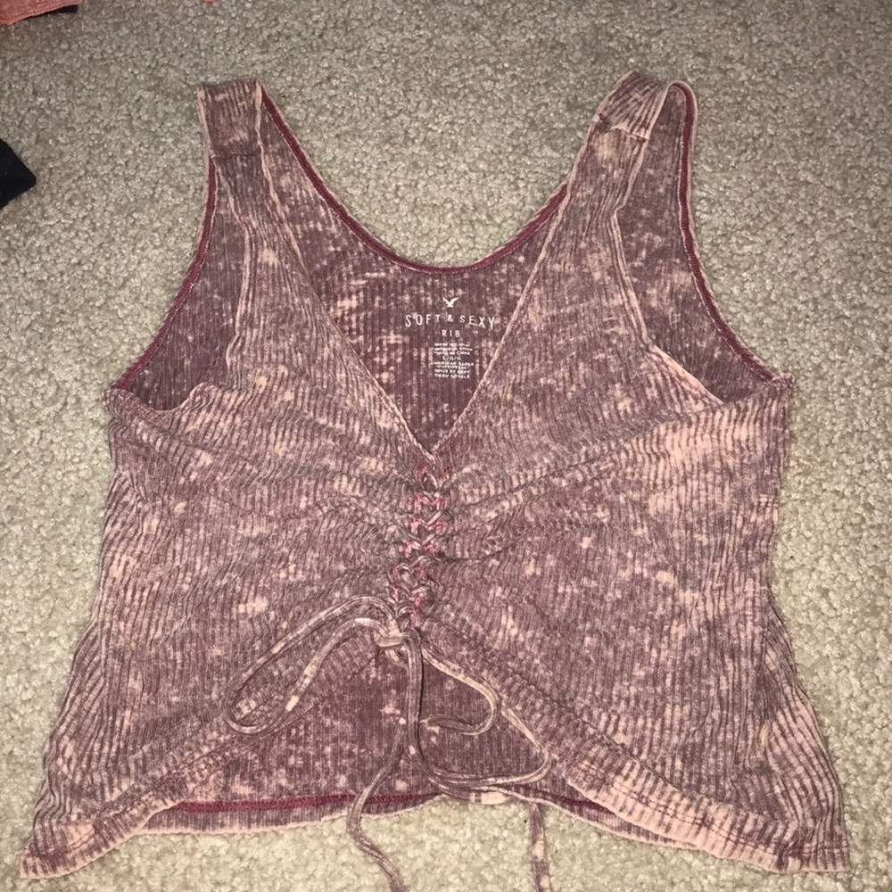AE ribed lace up tank